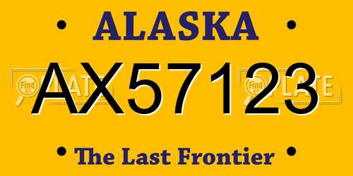 AX57123 Alaska License Plate