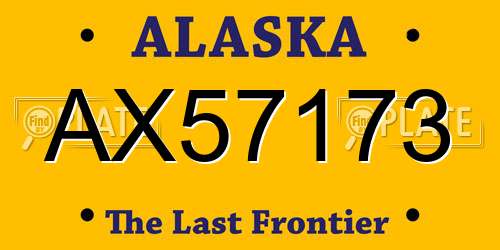 AX57173 Alaska License Plate
