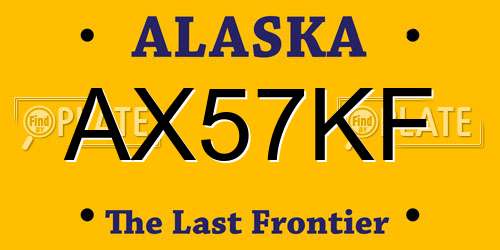 AX57KF Alaska License Plate