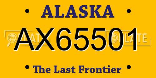 AX65501 Alaska License Plate