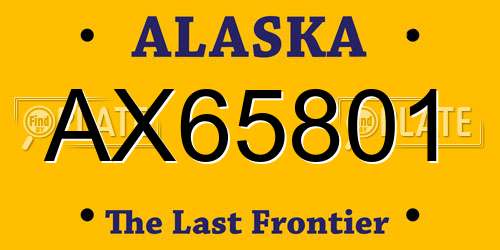 AX65801 Alaska License Plate