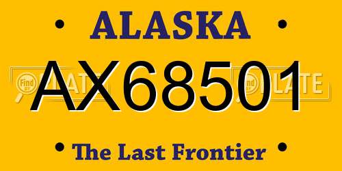 AX68501 Alaska License Plate
