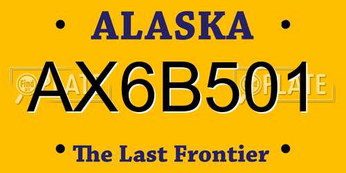AX6B501 Alaska License Plate