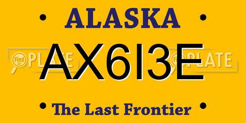 AX6I3E Alaska License Plate