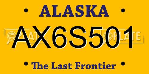 AX6S501 Alaska License Plate