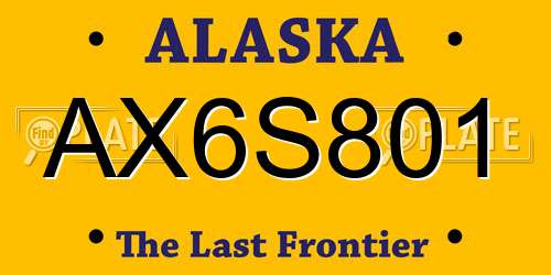 AX6S801 Alaska License Plate