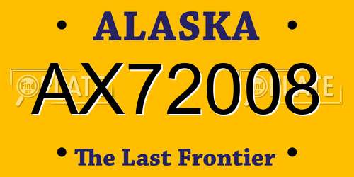 AX72008 Alaska License Plate