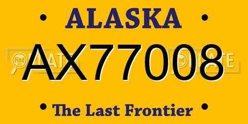 AX77008 Alaska License Plate