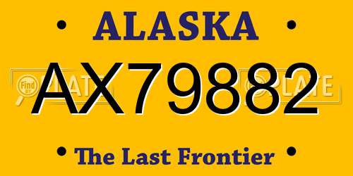 AX79882 Alaska License Plate
