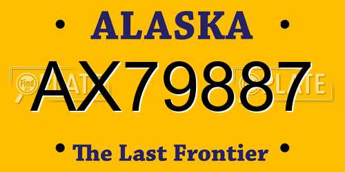 AX79887 Alaska License Plate