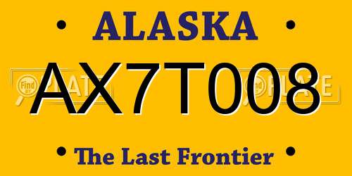 AX7T008 Alaska License Plate