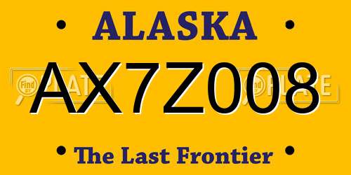 AX7Z008 Alaska License Plate