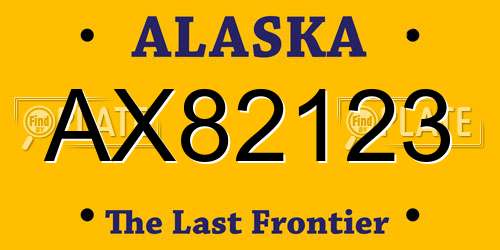 AX82123 Alaska License Plate