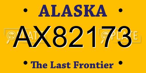 AX82173 Alaska License Plate