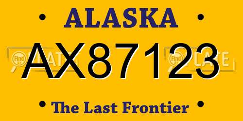 AX87123 Alaska License Plate