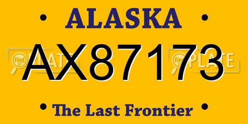 AX87173 Alaska License Plate