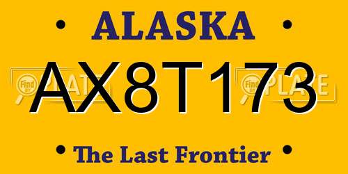 AX8T173 Alaska License Plate