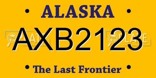 AXB2123 Alaska License Plate