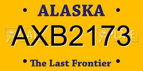 AXB2173 Alaska License Plate