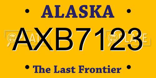 AXB7123 Alaska License Plate