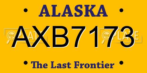 AXB7173 Alaska License Plate