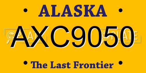 AXC9050 Alaska License Plate