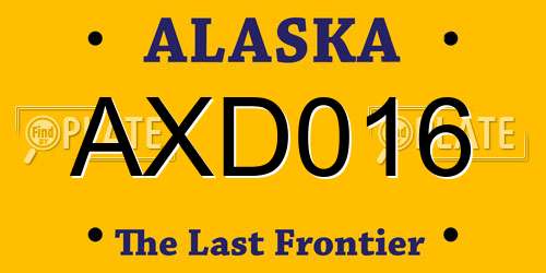 AXD016 Alaska License Plate
