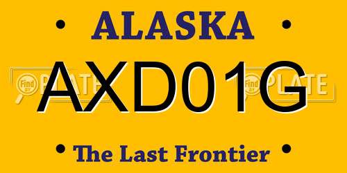 AXD01G Alaska License Plate