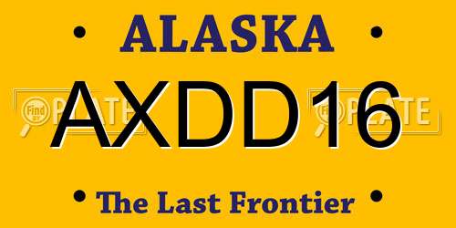 AXDD16 Alaska License Plate