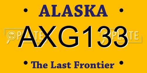 AXG133 Alaska License Plate