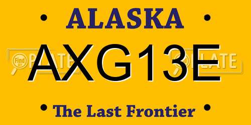AXG13E Alaska License Plate