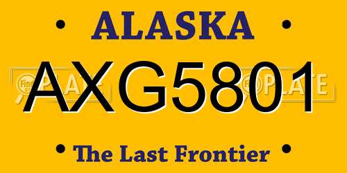AXG5801 Alaska License Plate