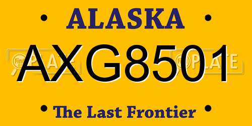 AXG8501 Alaska License Plate