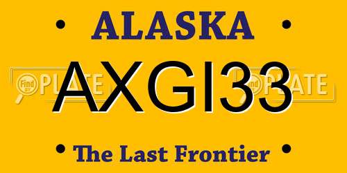 AXGI33 Alaska License Plate