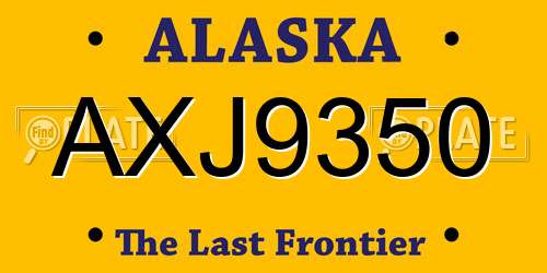 AXJ9350 Alaska License Plate