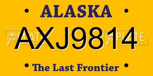 AXJ9814 Alaska License Plate