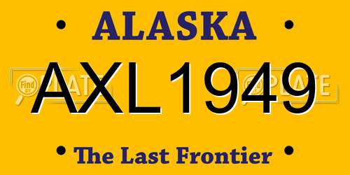 AXL1949 Alaska License Plate