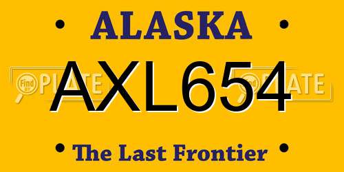 AXL654 Alaska License Plate