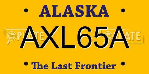 AXL65A Alaska License Plate