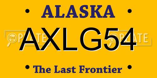 AXLG54 Alaska License Plate