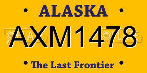 AXM1478 Alaska License Plate
