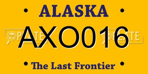 AXO016 Alaska License Plate