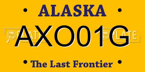 AXO01G Alaska License Plate