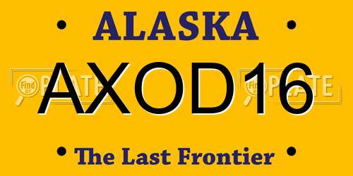 AXOD16 Alaska License Plate