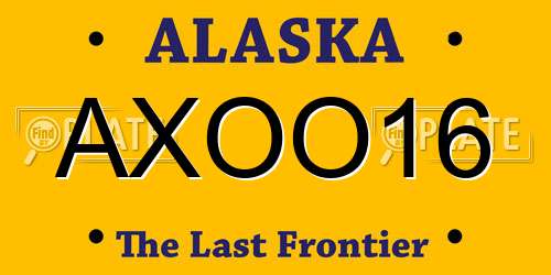AXOO16 Alaska License Plate