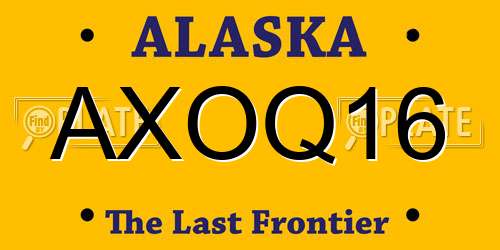 AXOQ16 Alaska License Plate