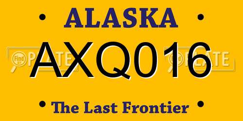 AXQ016 Alaska License Plate