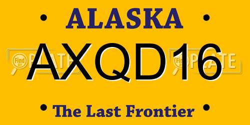 AXQD16 Alaska License Plate
