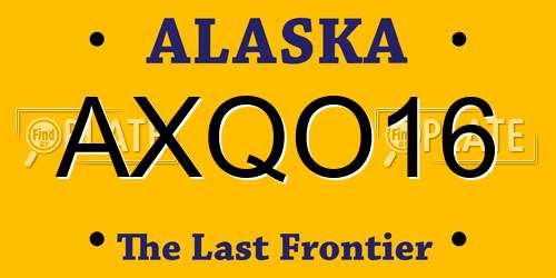 AXQO16 Alaska License Plate