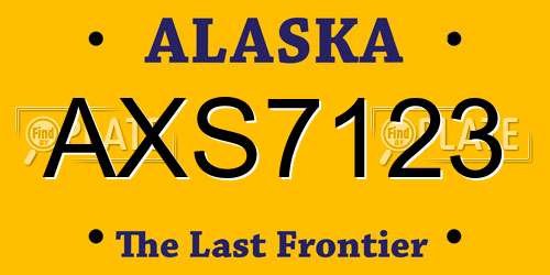 AXS7123 Alaska License Plate